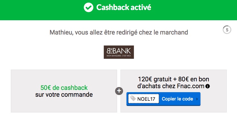 Cashback parrainage BforBank Igraal